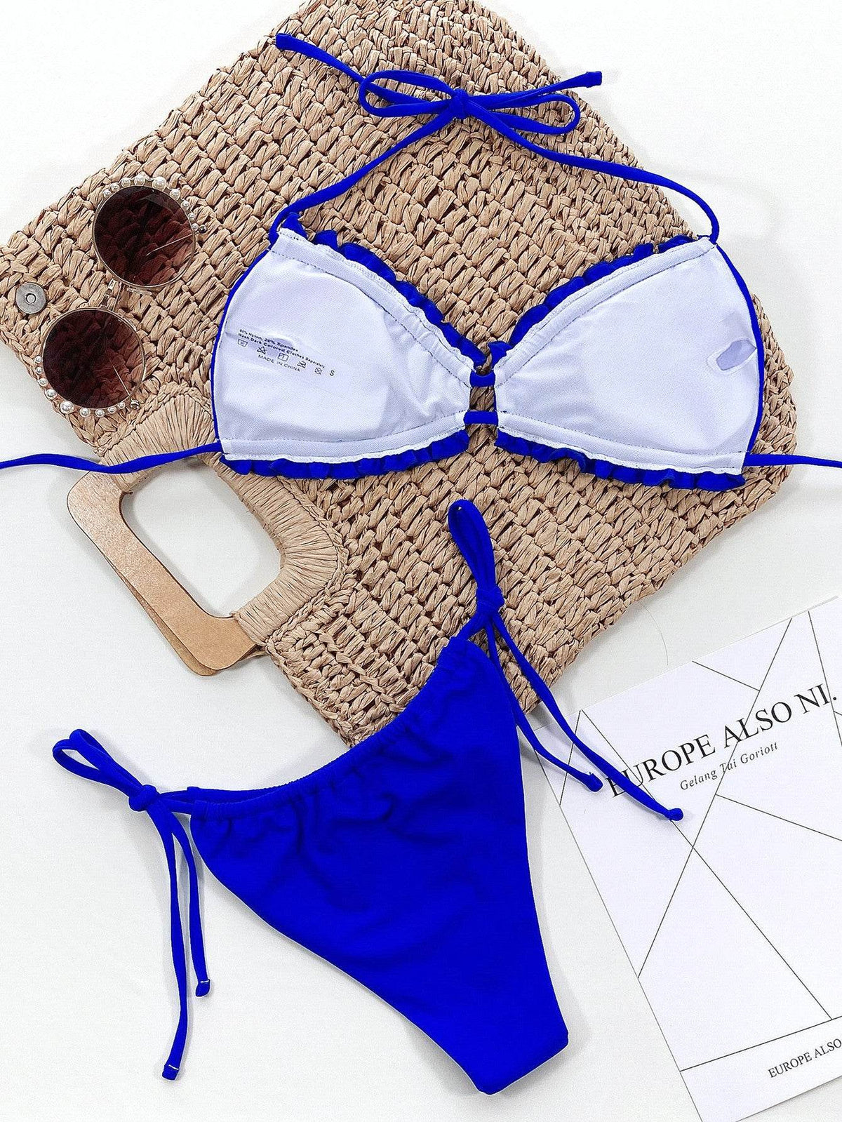 Frill Trill Halter Neck Bikini Set - Selvanelle