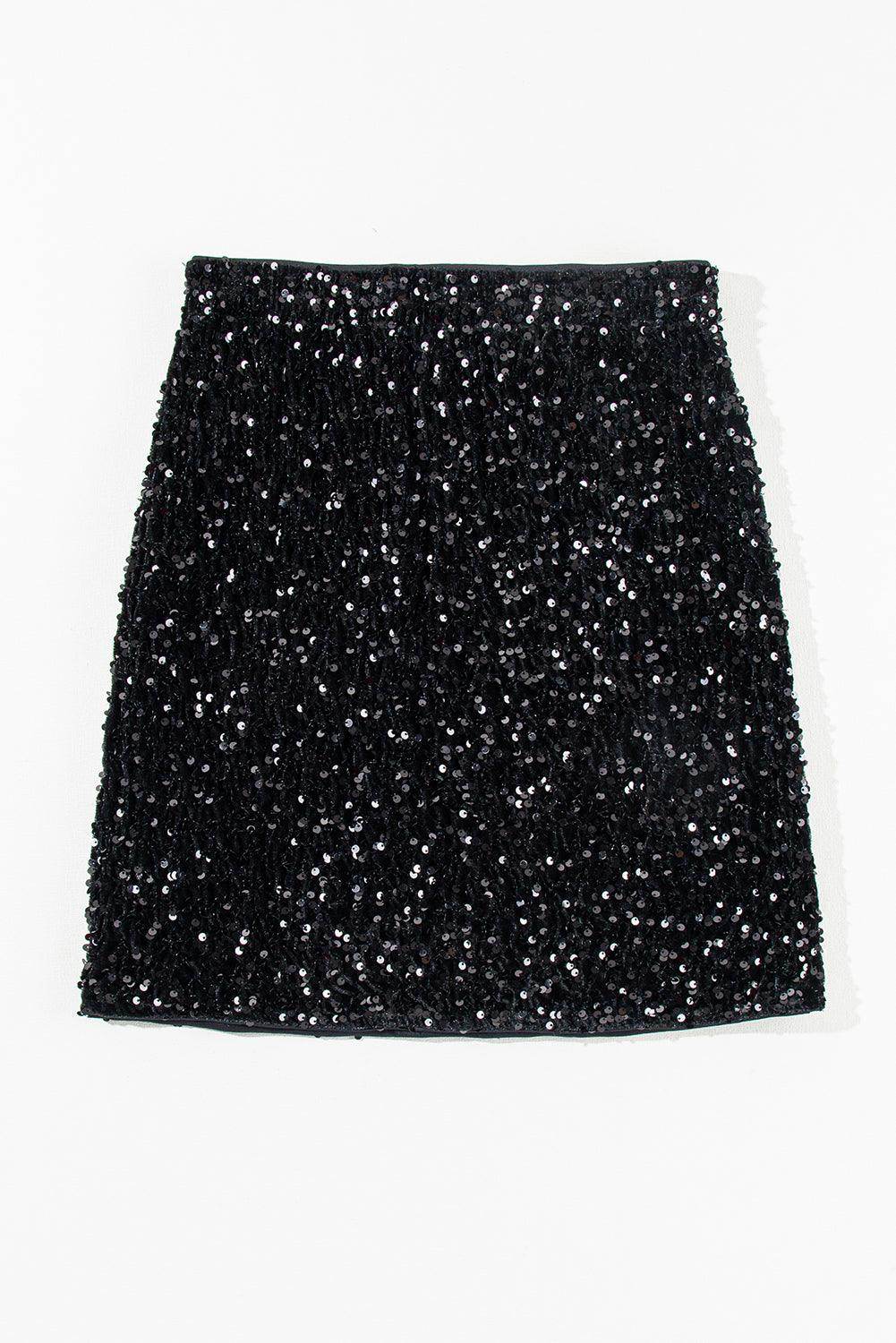 Stylish Sequin Mini Skirt for Parties and Night Out - Selvanelle