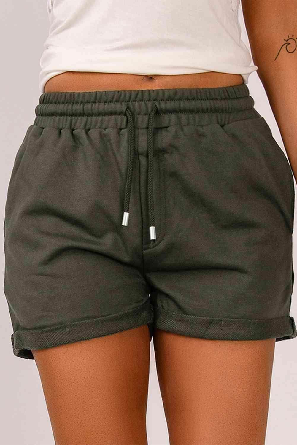 Comfortable Drawstring Waist Cuffed Shorts for Casual Wear - Selvanelle