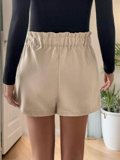 Perfee Frill Drawstring Shorts With Pockets For Women - Selvanelle