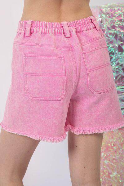 Very J Washed Raw Hem Denim Shorts for Stylish Summer Wear - Selvanelle