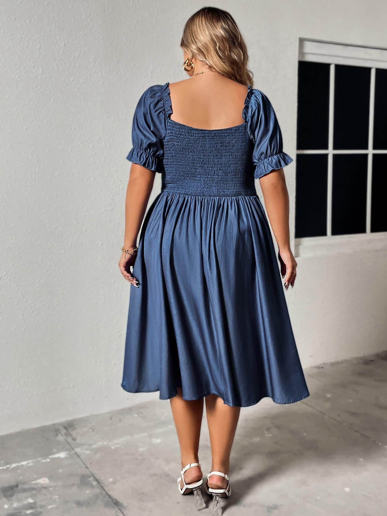 Honey Plus Size Ruched Sweetheart Neck Dress for Women - Selvanelle