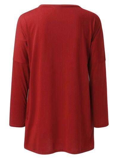 Full Size Round Neck Long Sleeve T-Shirt for Women - Selvanelle