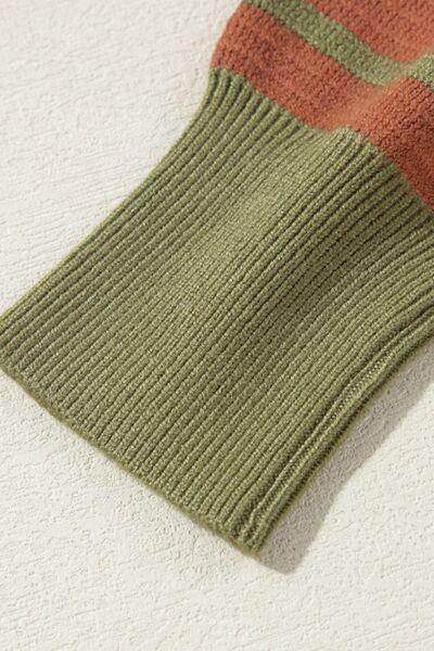 Striped Round Neck Long Sleeve Sweater for Women Fashion - Selvanelle