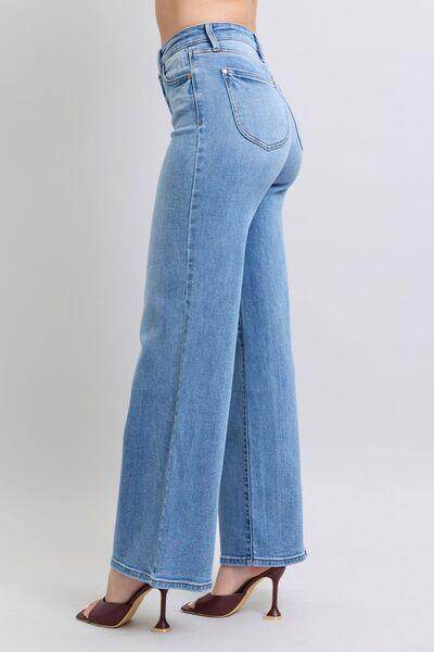 Judy Blue Full Size Wide Leg Jeans with Pockets for Women - Selvanelle