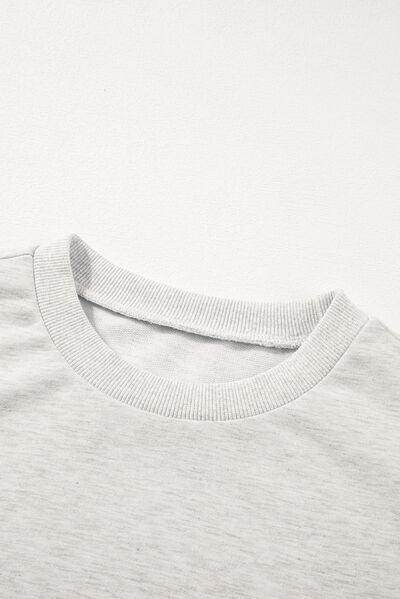 Rhinestone Pearl Detail Round Neck Puff Sleeve Top Women - Selvanelle
