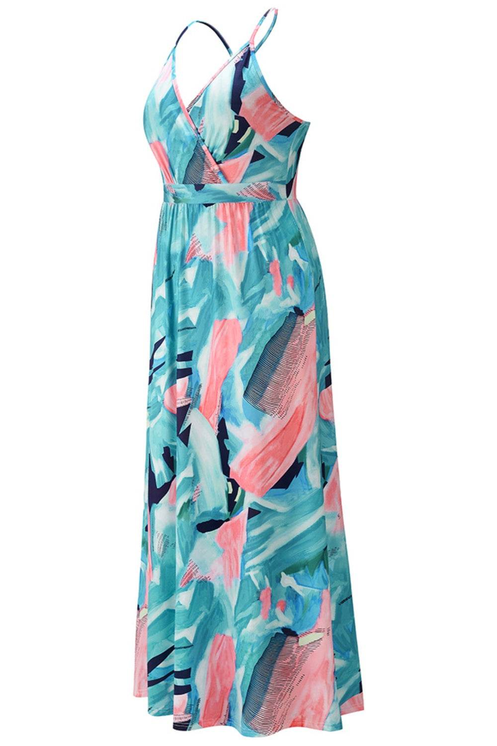 Crisscross Printed Surplice Cami Dress - Selvanelle