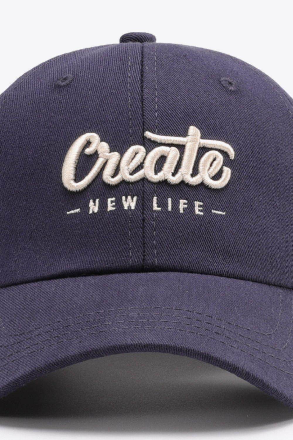 CREATE NEW LIFE Adjustable Cotton Baseball Cap for All Sizes - Selvanelle