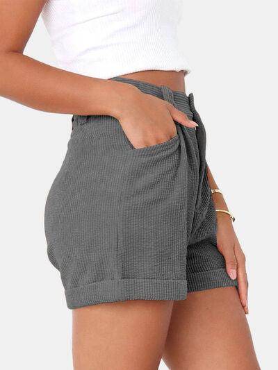 Full Size High Waist Shorts with Pockets for Women - Selvanelle