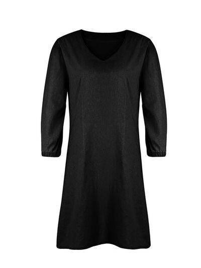 Full Size V-Neck Half Sleeve Dress for Everyday Wear - Selvanelle