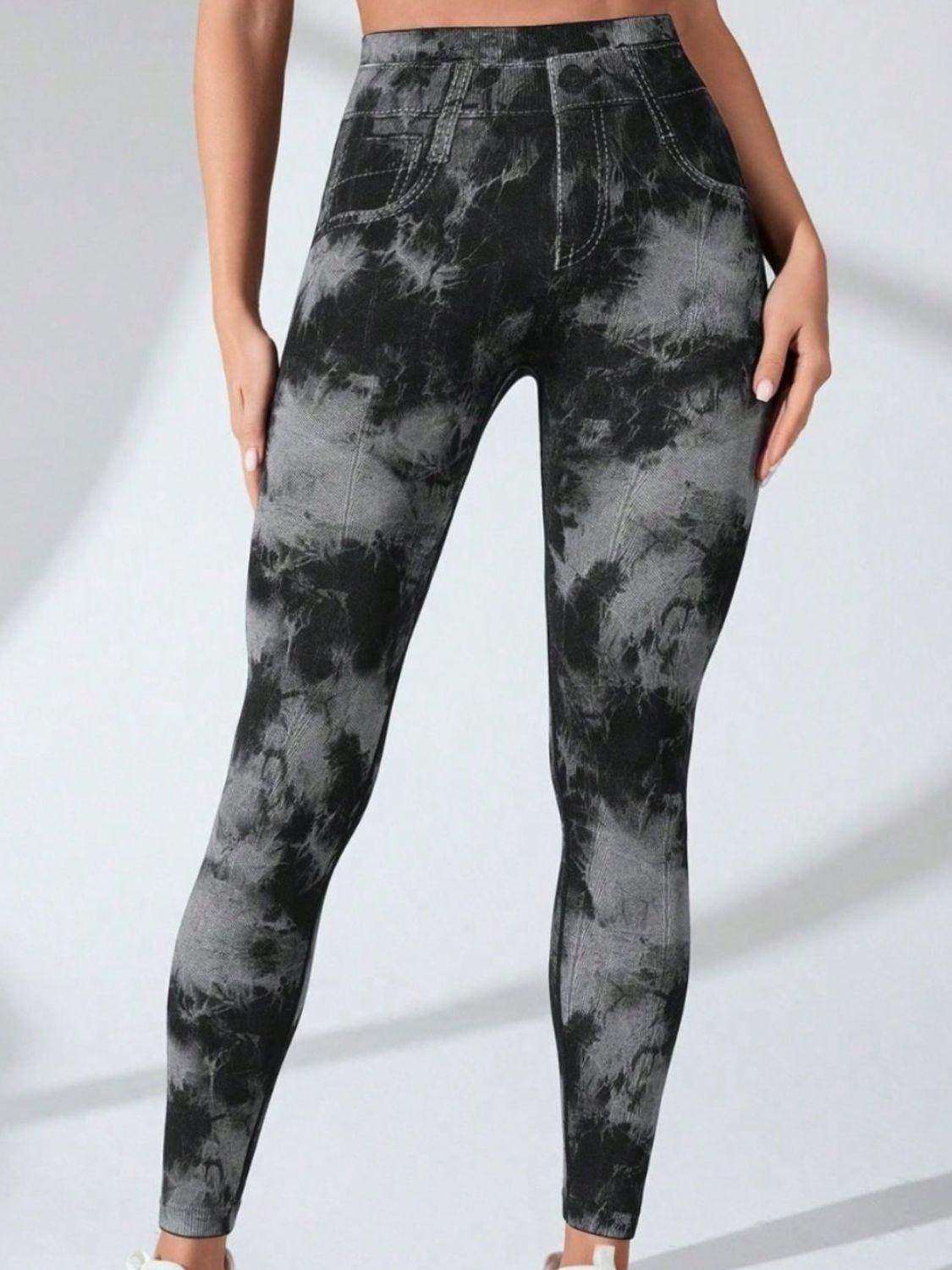 Tie-Dye High Waist Active Leggings with Pockets for Comfort - Selvanelle