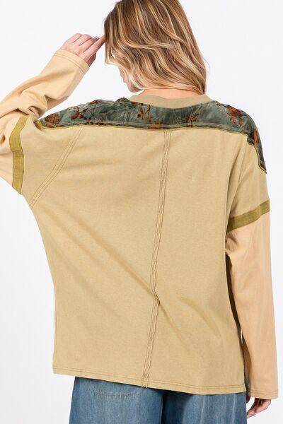 SAGE + FIG Star Patch Long Sleeve Color Block T-Shirt Style - Selvanelle
