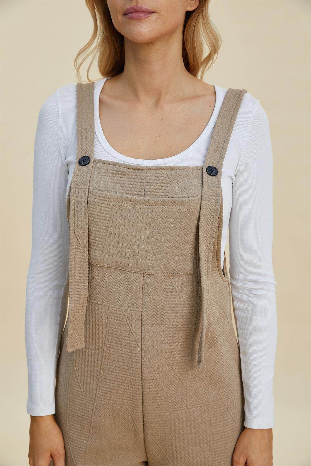 Double Take Full Size Texture Sleeveless Romper for Women - Selvanelle