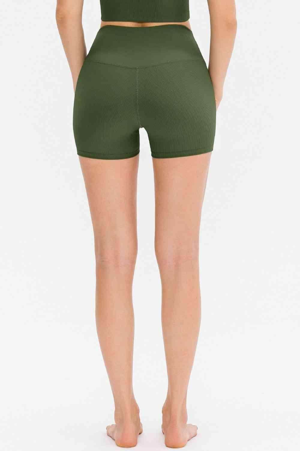Slim Fit Wide Waistband Sports Shorts for Active Lifestyle - Selvanelle