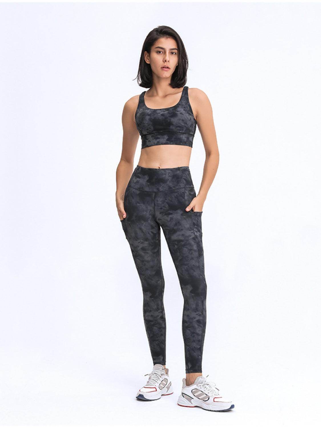 Millennia Wide Waistband Leggings with Pockets for Women - Selvanelle