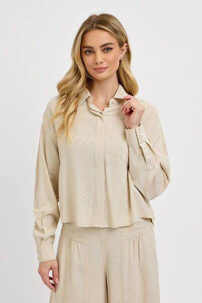 RISEN Button Down Long Sleeve Shirt for Versatile Style - Selvanelle