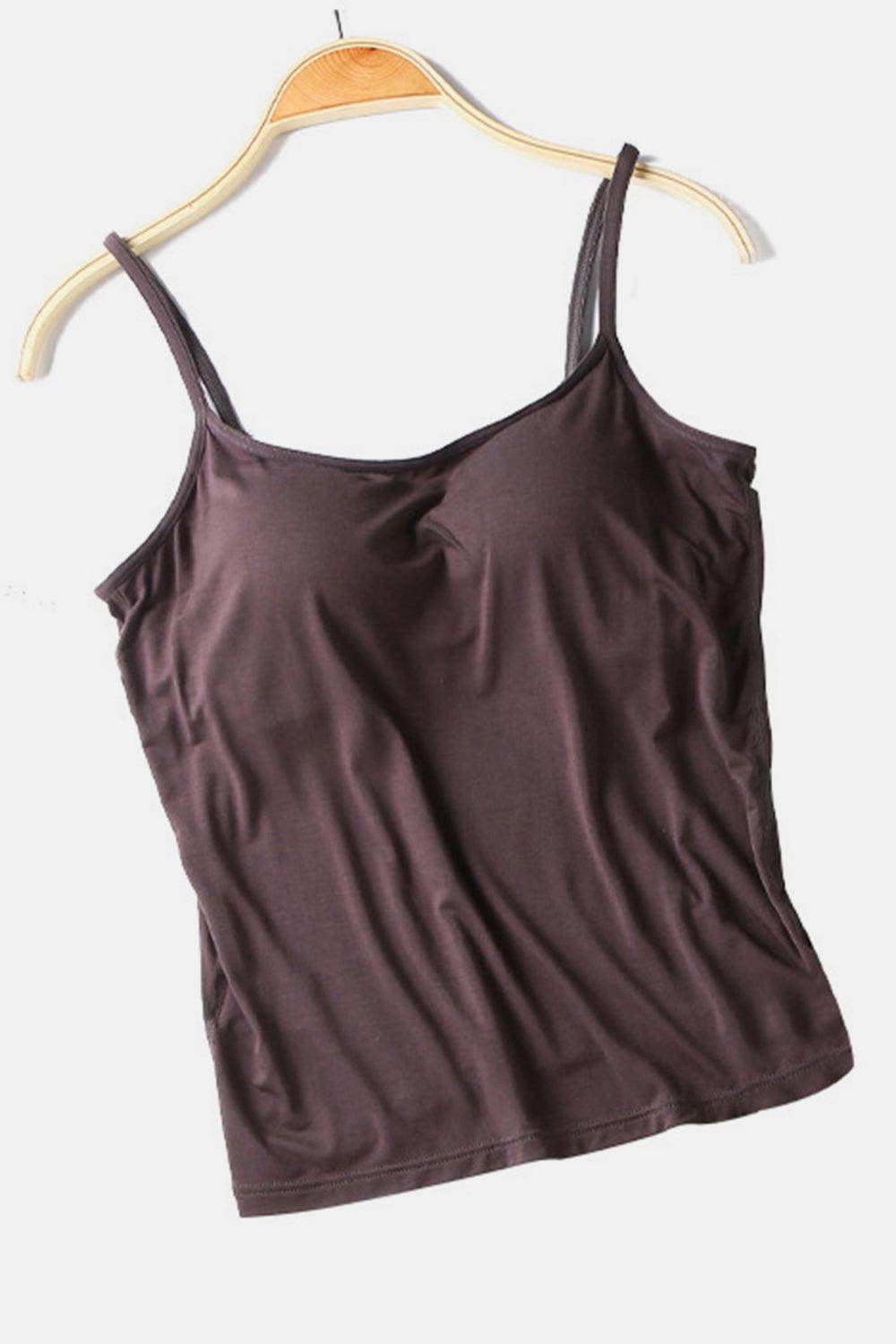 Scoop Neck Cami with Bra for Comfortable Everyday Wear - Selvanelle