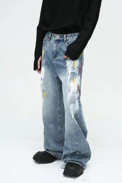 Painting Jeans with Pockets for Artistic Casual Style - Selvanelle