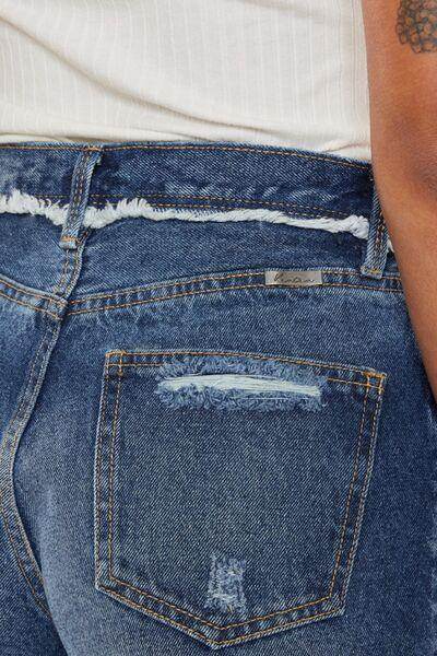 Kancan Distressed Button Fly Denim Shorts for Women - Selvanelle