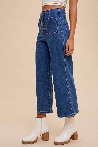 Annie Wear Button Fly High Waist Jeans for Women - Selvanelle