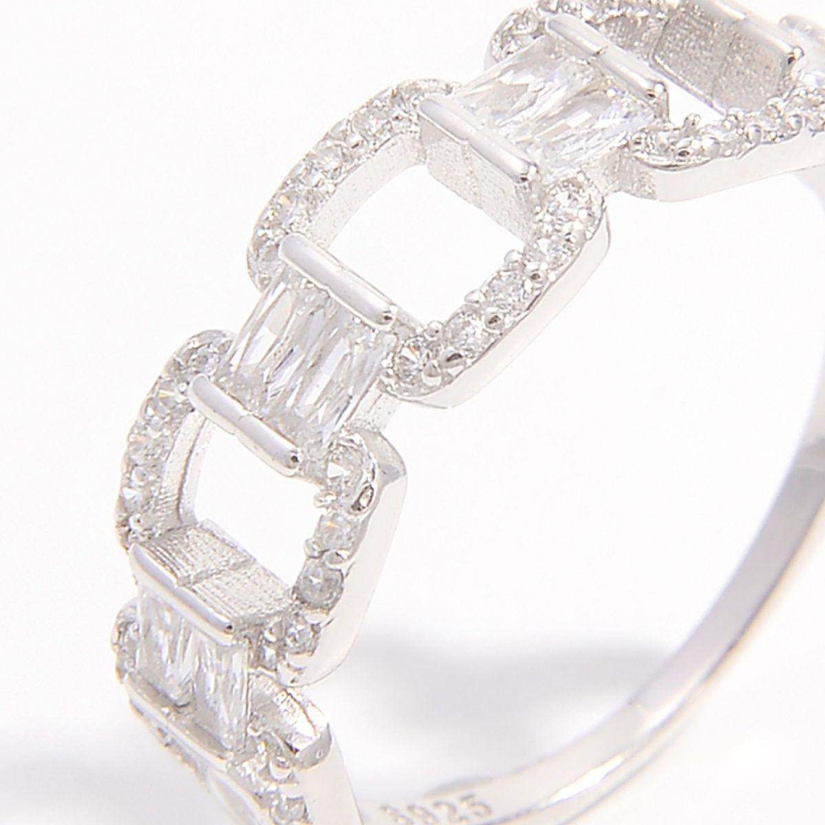 925 Sterling Silver Zircon Cutout Ring for Elegant Style - Selvanelle