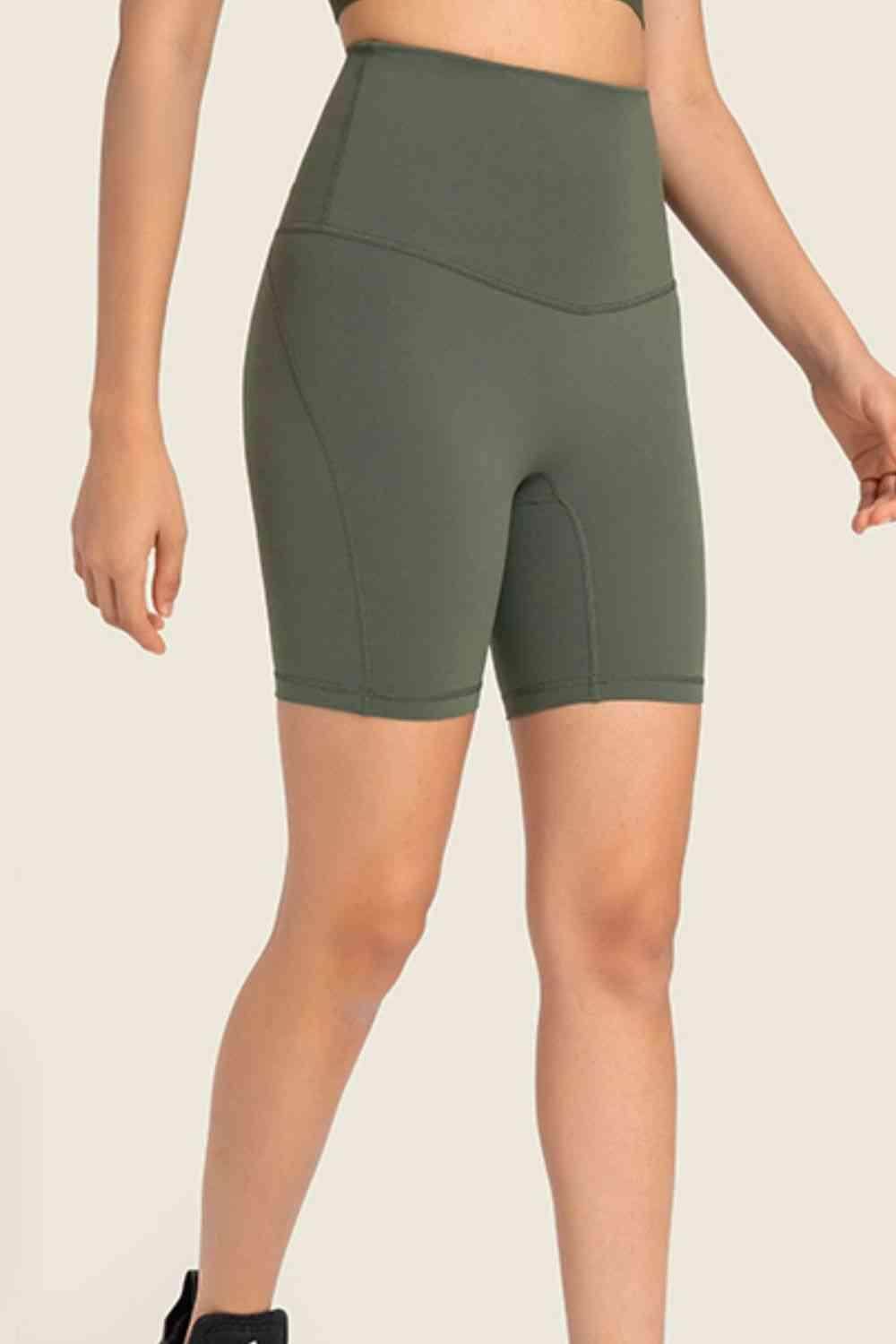 Millennia Seamless High-Rise Wide Waistband Biker Shorts - Selvanelle