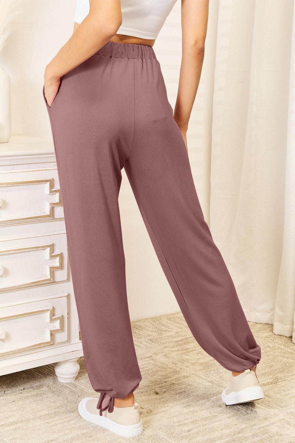 Basic Bae Full Size Soft Rayon Drawstring Pants with Pockets - Selvanelle