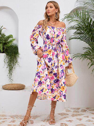 Stylish Printed Long Sleeve Midi Dress for All Occasions - Selvanelle