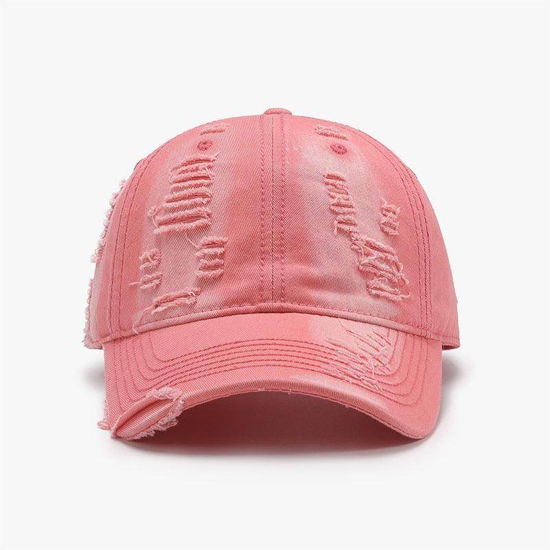 Distressed Adjustable Cotton Baseball Cap for Everyday Wear - Selvanelle
