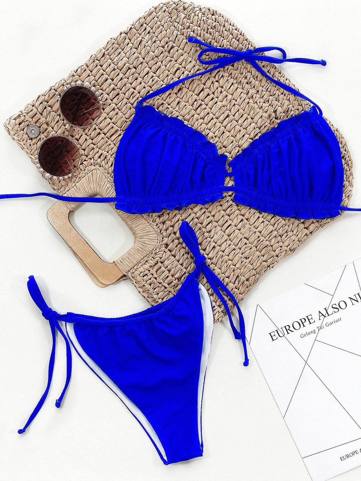 Frill Trill Halter Neck Bikini Set - Selvanelle