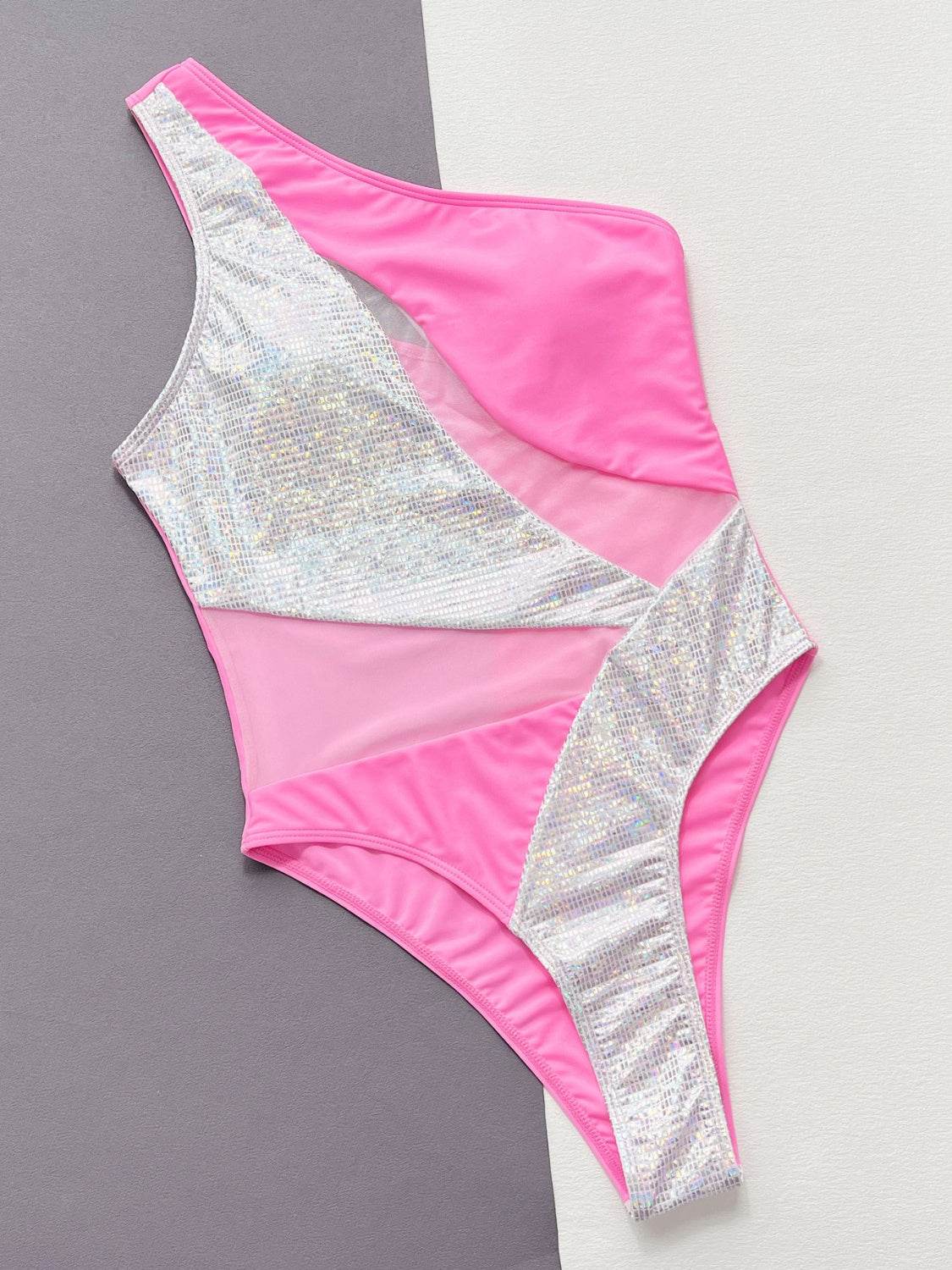 Contrast Panel One-Piece Swimsuit - Selvanelle