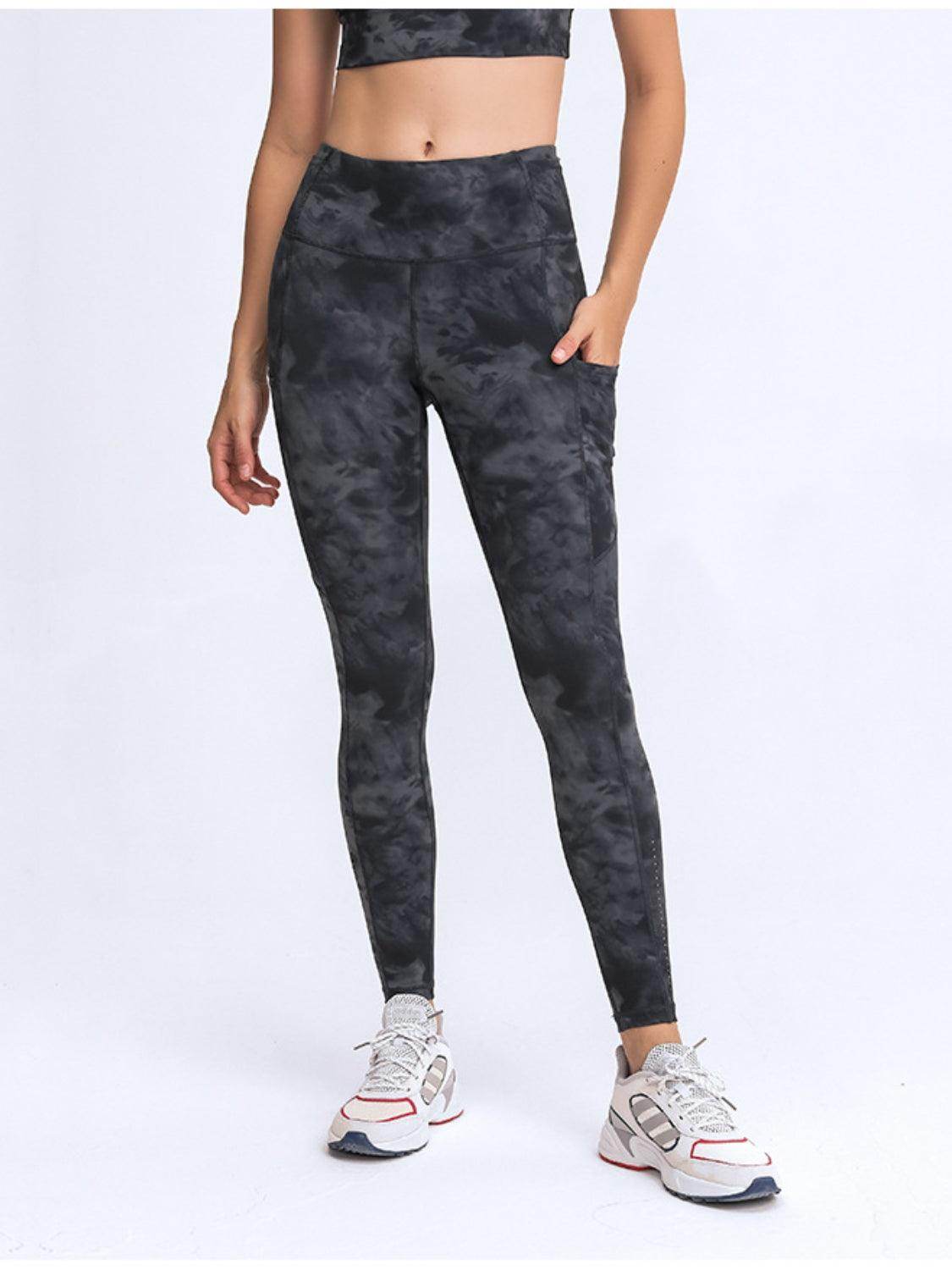 Millennia Wide Waistband Leggings with Pockets for Women - Selvanelle