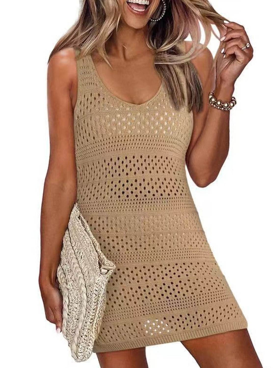 Openwork Scoop Neck Cover Up - Selvanelle
