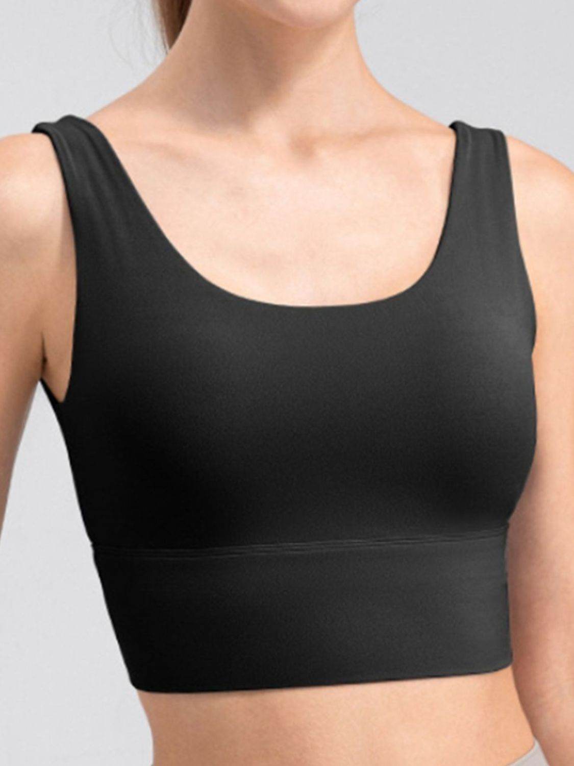 Scoop Neck Wide Strap Active Tank - Selvanelle