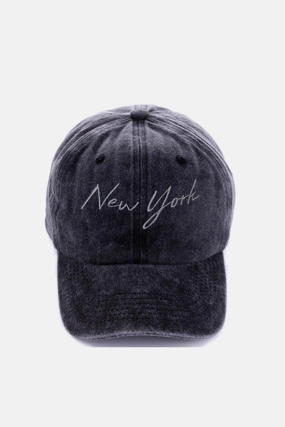 Zenana Washed Embroidered City Baseball Cap for Style - Selvanelle