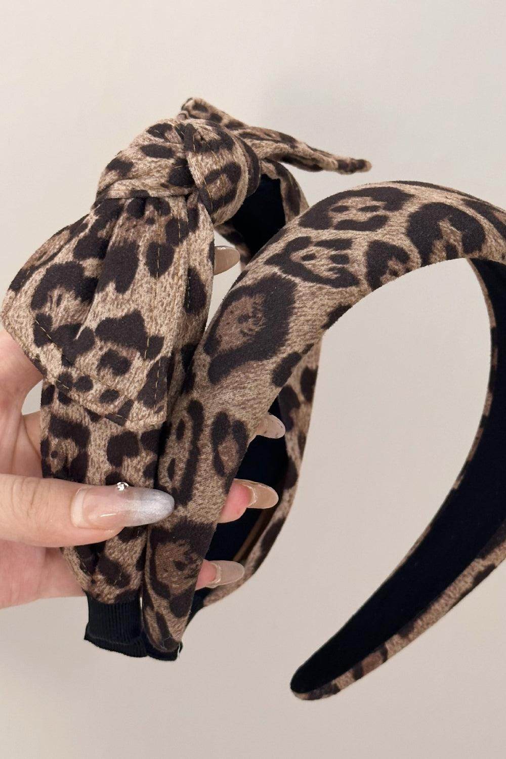 Leopard Polyester Wide Headband for Fashionable Styling - Selvanelle