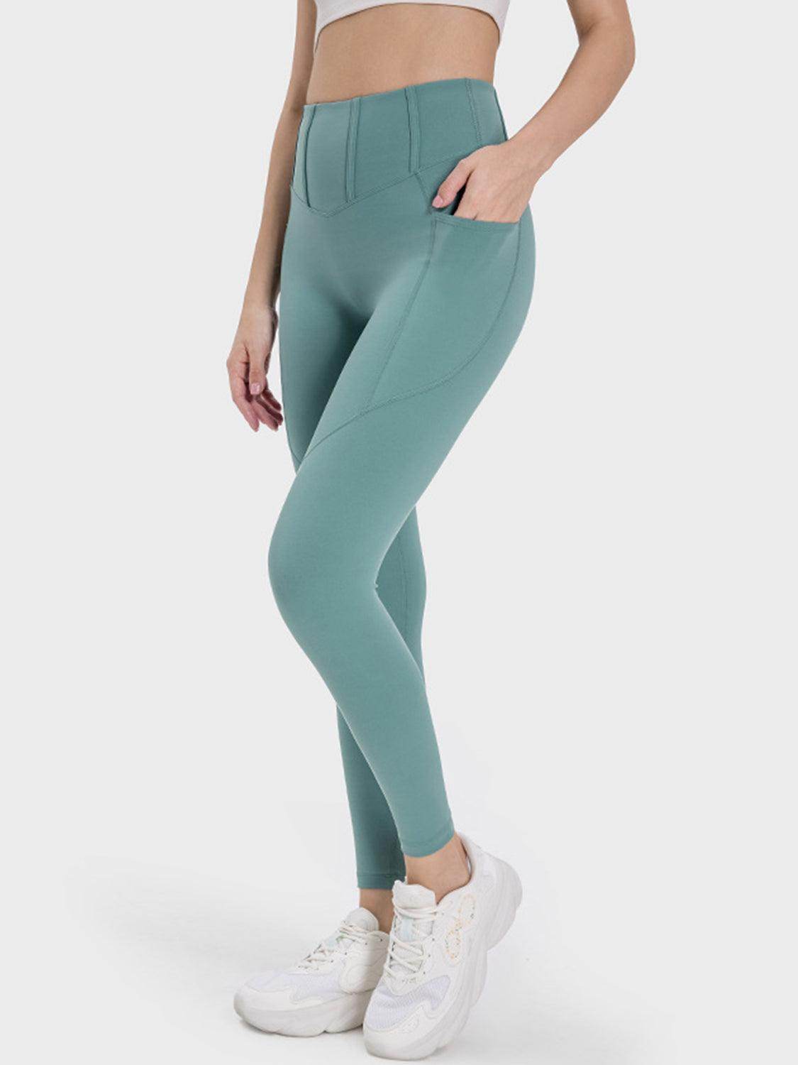 Millennia Pocketed High Waist Active Leggings for Women - Selvanelle