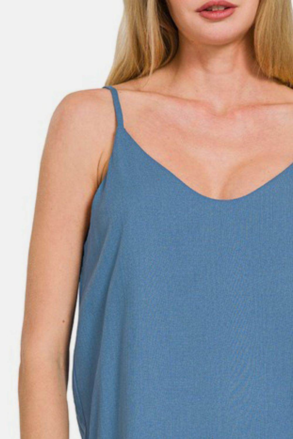 Zenana Two Layered Spaghetti Strap Cami for Women - Selvanelle