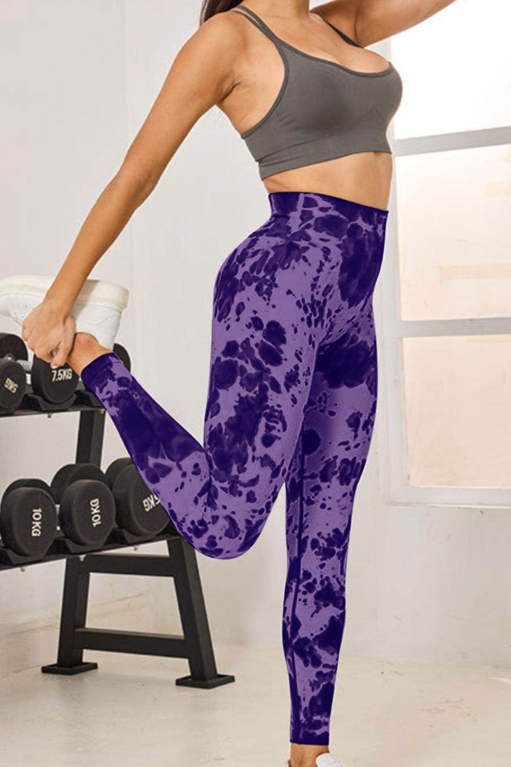 Tie-Dye High Waist Active Leggings for Comfortable Fitness - Selvanelle