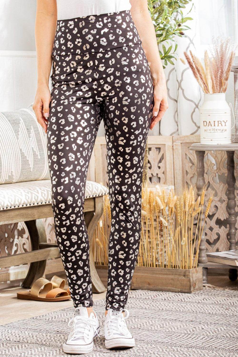 Heimish Full Size Leopard High Waist Leggings for Women - Selvanelle