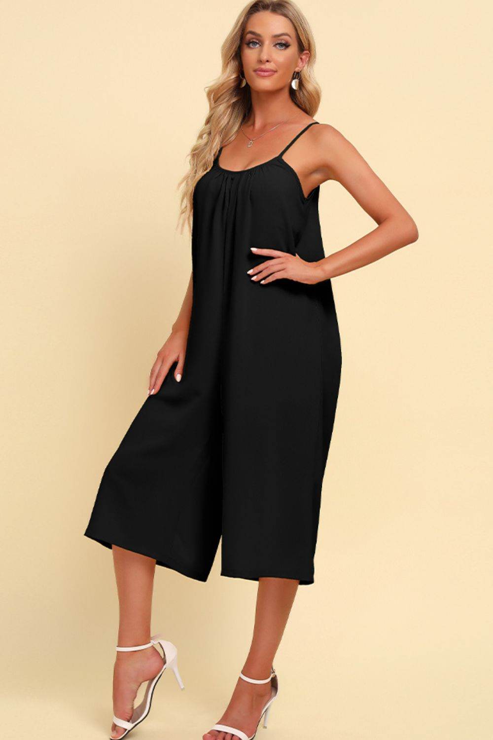 Spaghetti Strap Scoop Neck Jumpsuit - Selvanelle
