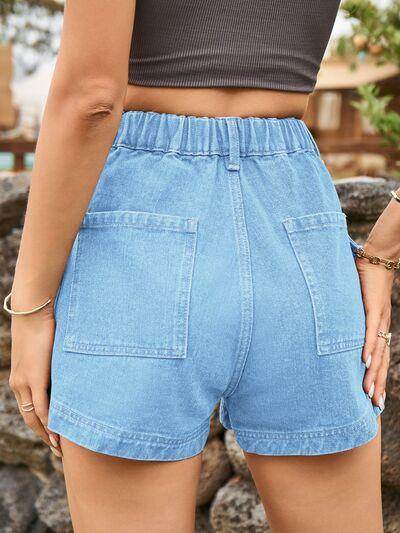 High Waist Denim Shorts with Pockets for Summer Style - Selvanelle