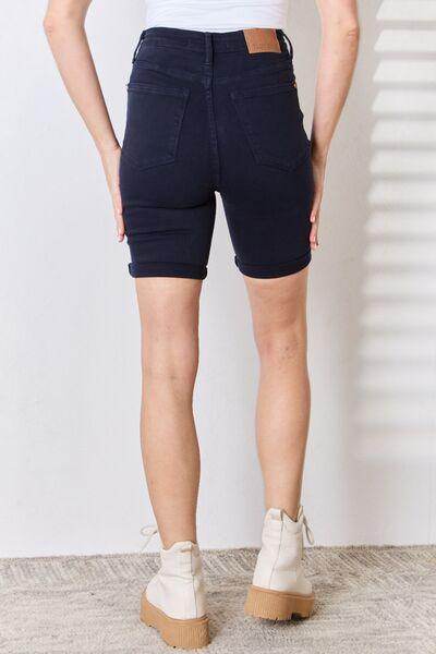 Judy Blue Full Size High Waist Tummy Control Bermuda Shorts For Women - Selvanelle