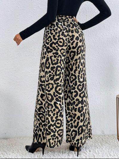 Printed Elastic Waist Wide Leg Pants for Women Fashion - Selvanelle