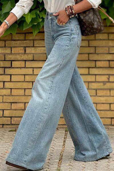 Wide Leg Jeans with Pockets for Stylish Comfort - Selvanelle