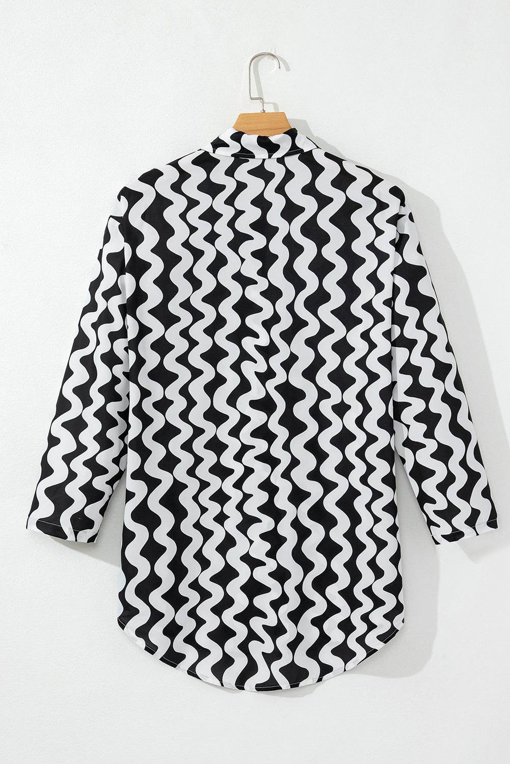 Button Down Contrast Striped Cover-Up - Selvanelle