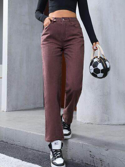 Straight Leg Jeans with Pockets for Stylish Comfort - Selvanelle