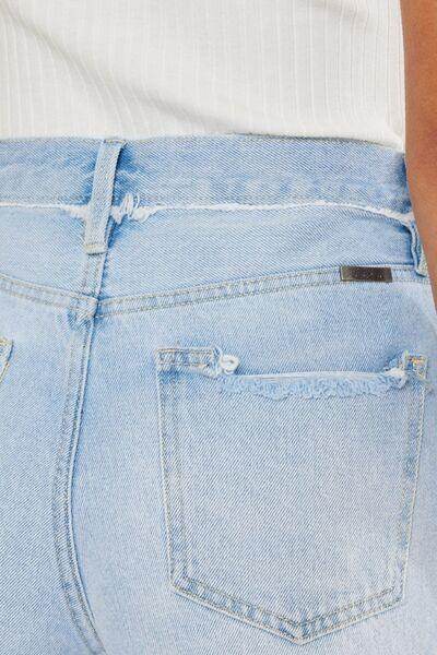 Kancan Distressed Button Fly Denim Shorts for Women - Selvanelle