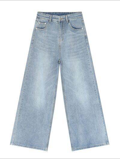 Wide Leg Jeans with Pockets for Stylish Comfort - Selvanelle