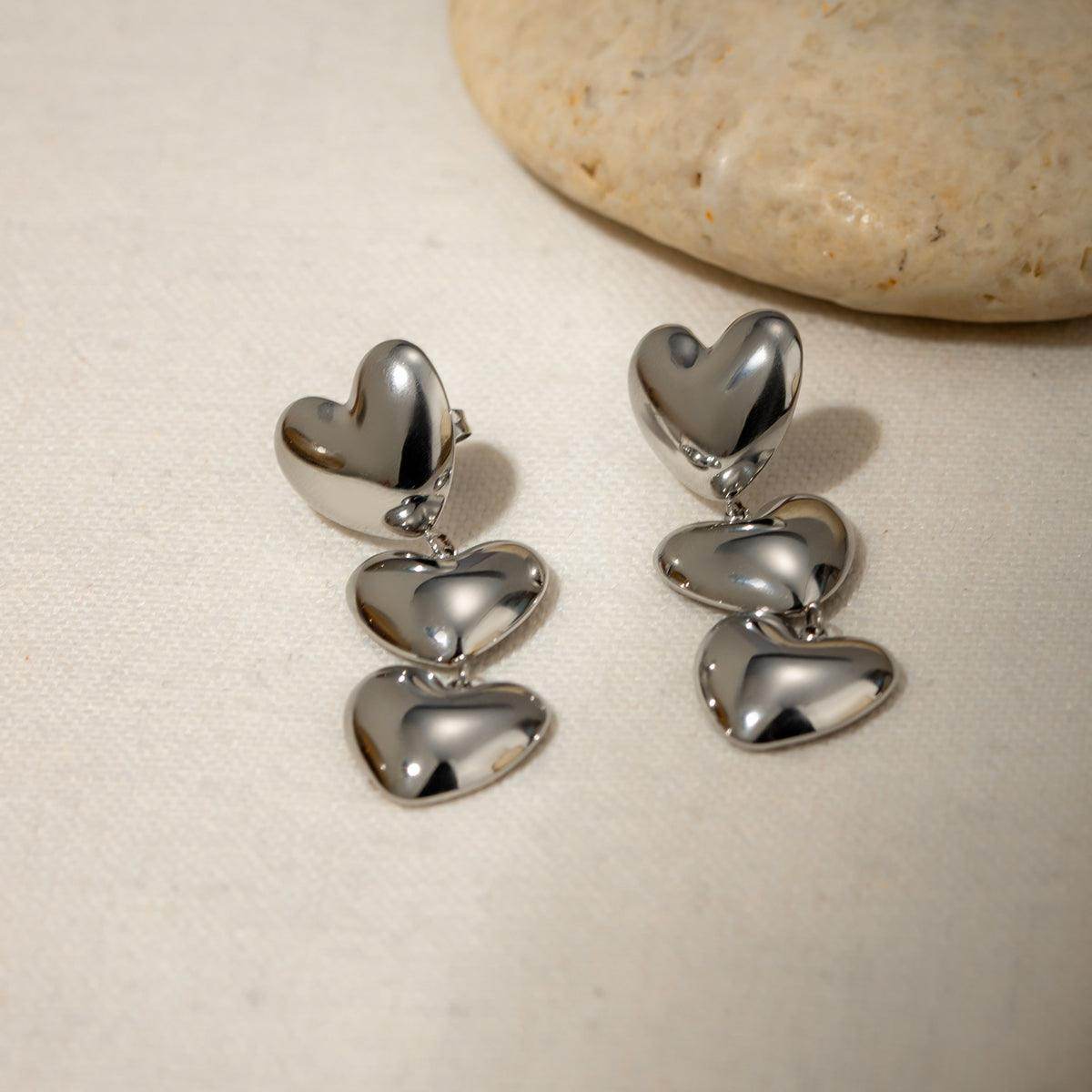 Stainless Steel Heart Earrings for Elegant Everyday Style - Selvanelle